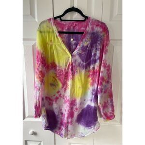 Joie Hand Dyed Long Sleeve Beach Tunic Coverup